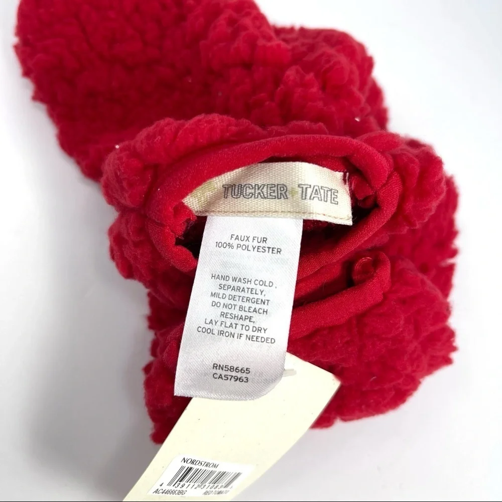 Tucker + Tate faux fur mittens Red Fuzzy